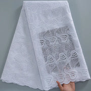 [codex-media-14] White Swiss Voile Lace Fabric Rhinestones 5 Yards | 4934 image 15