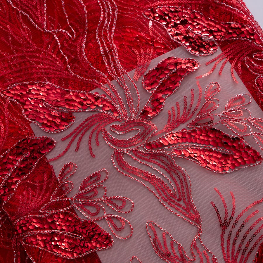 [codex-media-13] African Mesh Lace Fabric, French Net Lace Fabric with Sequins for Sewing Wedding/Party/Prom Dresses image 14