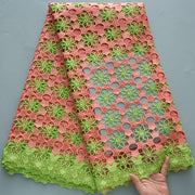 [codex-media-6] African Guipure Cord Lace Fabric with Rhinestones image 7