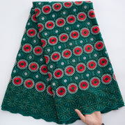 [codex-media-5] Swiss Voile Lace Fabric with Rhinestones | 5 Yards/pc African Cotton Lace Fabric image 6