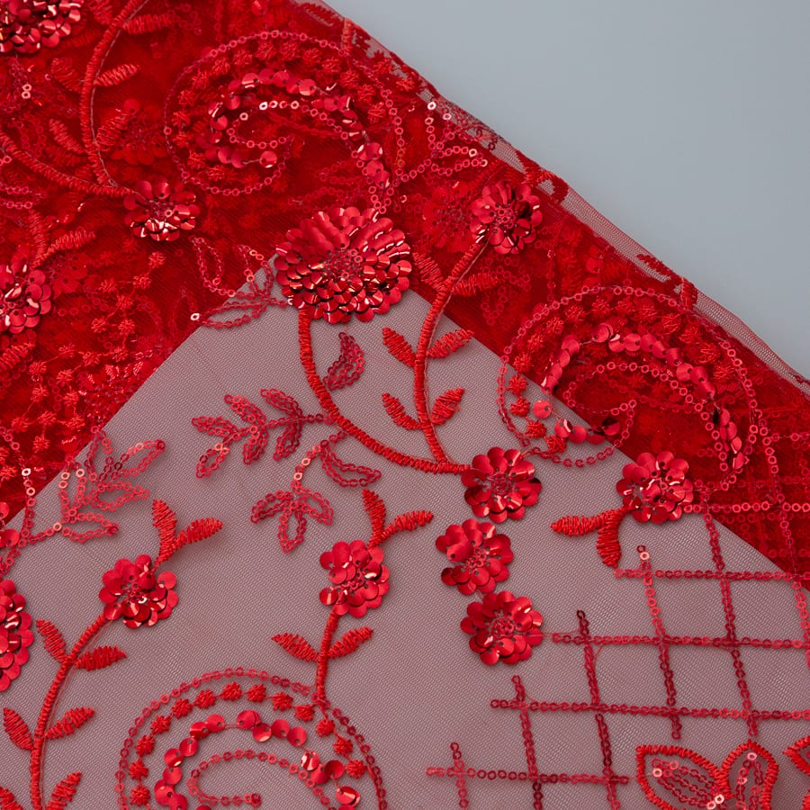 [codex-media-11] African Mesh Lace Fabric, French Net Lace Fabric with Sequins for Sewing Wedding/Party/Prom Dresses image 12