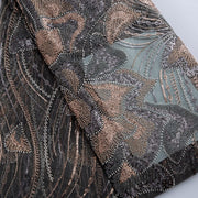 [codex-media-3] French Mesh Lace Fabric with Beads, African Luxury Sequins Lace Fabric for Sewing Wedding/Party/Prom Dresses image 4
