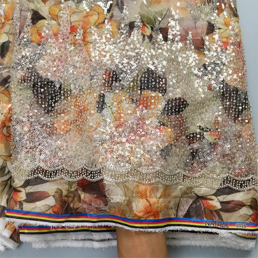 [codex-media-2] Green African Mesh Lace Fabric 5 Yards | 4947 image 3