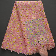 [codex-media-12] African Guipure Cord Lace Fabric with Rhinestones image 13