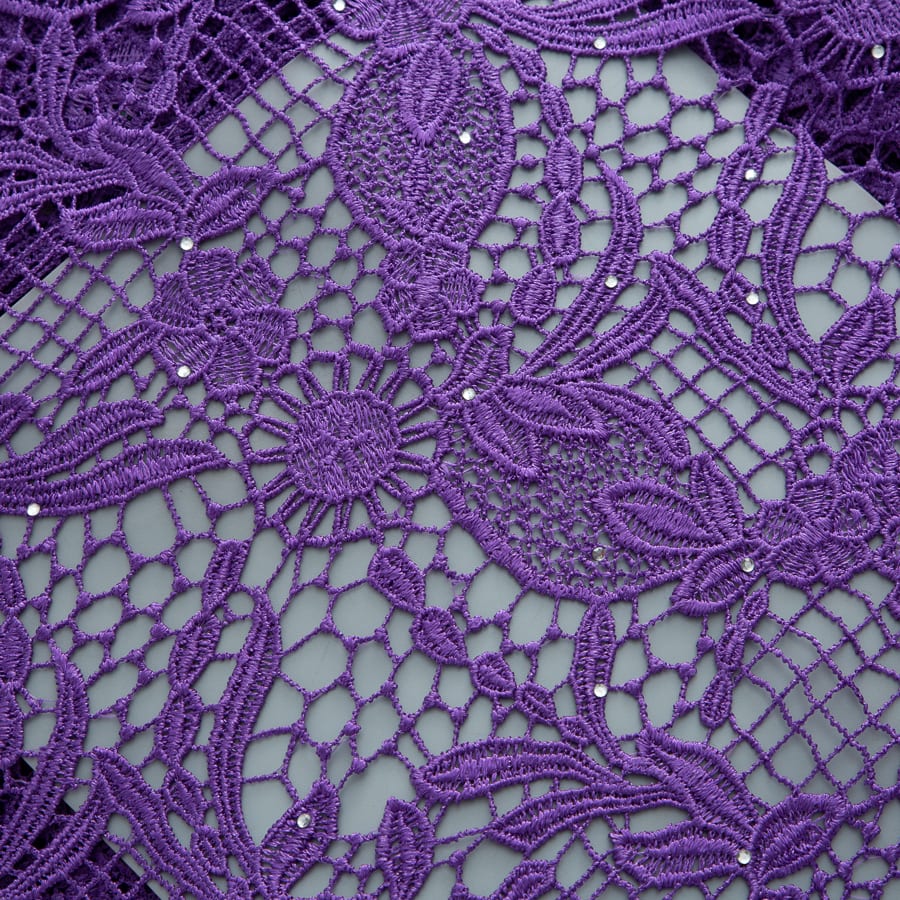 [codex-media-8] Pure African Guipure Cord Lace Fabric with Rhinestones, Nigerian Water Soluble Lace Fabric for Sewing Wedding Party Dresses image 9