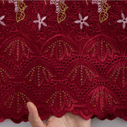 [codex-media-1] Wine Swiss Voile Lace Fabric 5 Yards | 4937 image 2