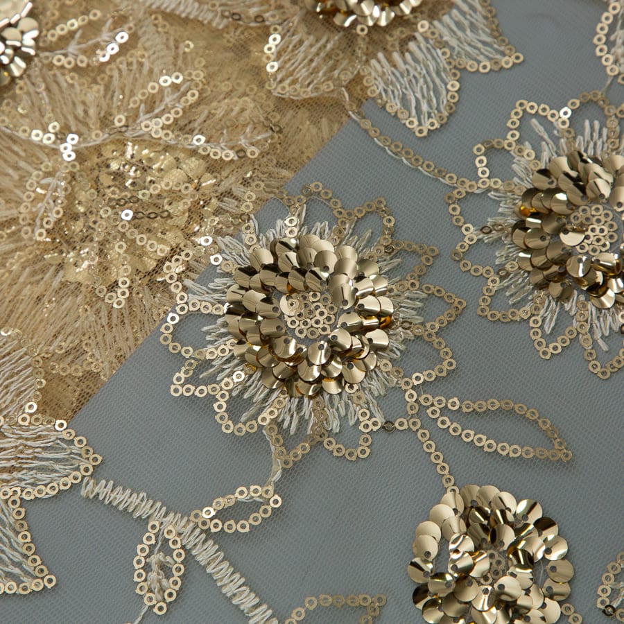 [codex-media-3] French Mesh Lace Fabric, African Net Lace Fabric with Sequins for Sewing Wedding/Party/Prom Dresses image 4
