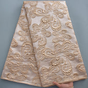 [codex-media-0] African Brocade Lace Fabric | 5 Yards/pc French Jacquard Lace Fabric image 1