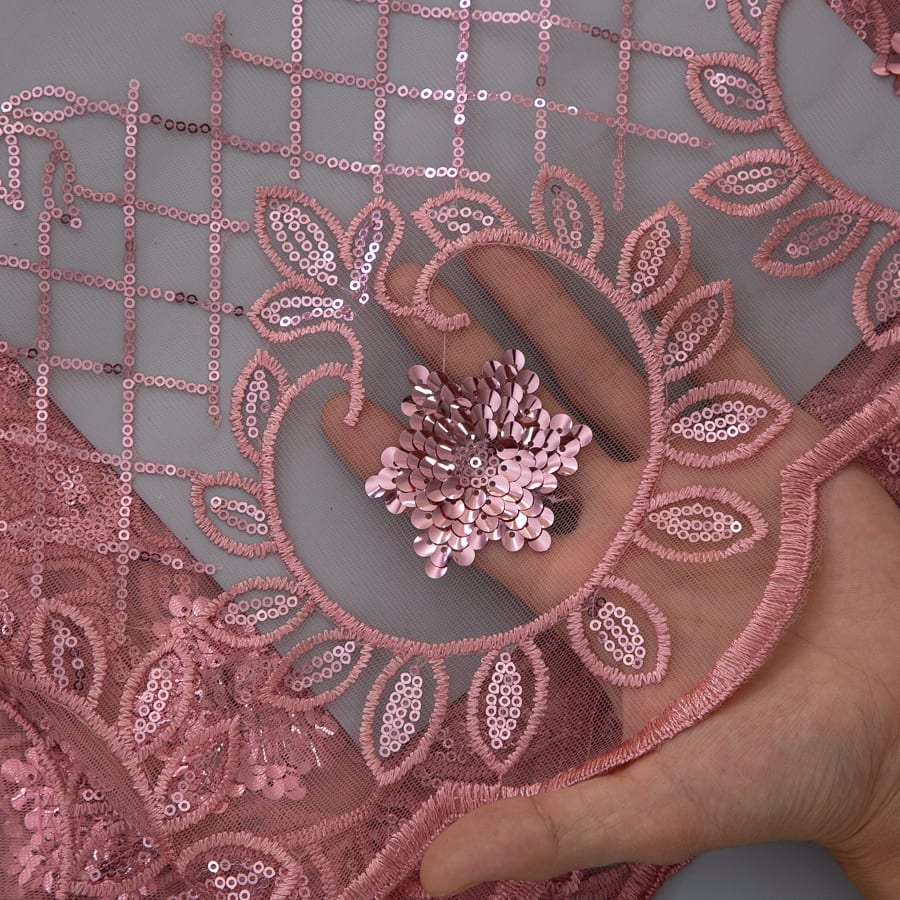 [codex-media-9] African Mesh Lace Fabric, French Net Lace Fabric with Sequins for Sewing Wedding/Party/Prom Dresses image 10