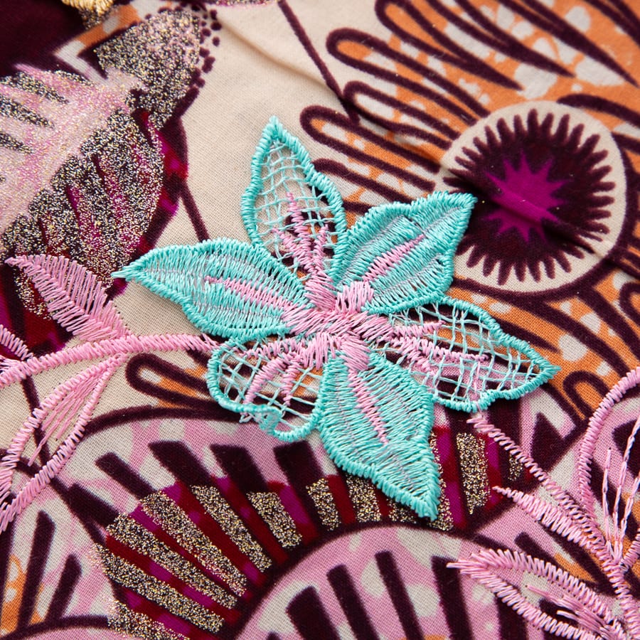 [codex-media-4] African Wax Lace Fabric, Nigerian Embroidery Lace Fabric for Sewing  Women Wedding/Party/Prom Dresses image 5