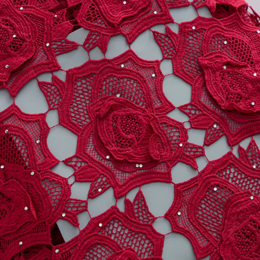 [codex-media-7] Guipure Cord Lace Fabric Purple Floral 4929 image 8