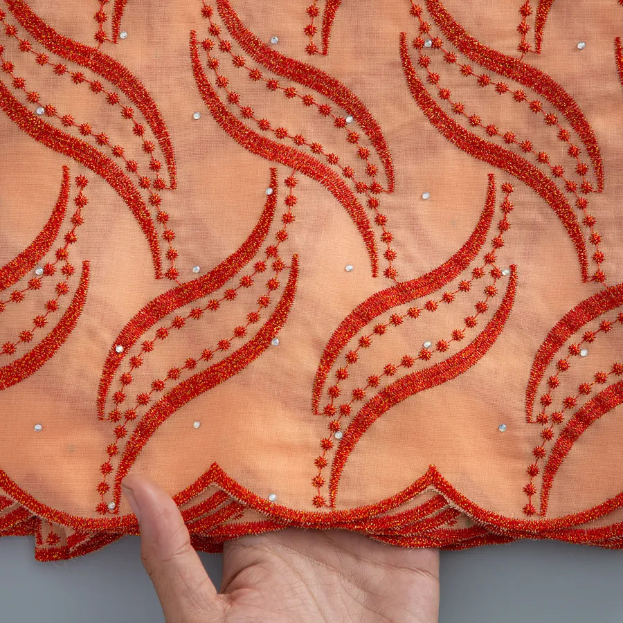 [codex-media-7] Swiss Voile Lace Fabric with Rhinestones | 5 Yards/pc African Cotton Lace Fabric image 8