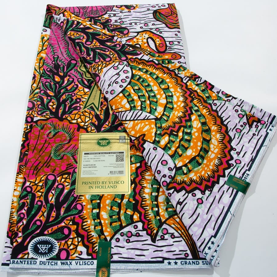 [codex-media-7] African Wax Print Fabric 6 Yards | Double-Sided Party Material image 8