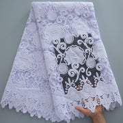 [codex-media-6] White African Mesh Lace Fabric, French Net Lace Fabric with Sequins for  Sewing Wedding/Party/Prom Dresses image 7