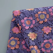 [codex-media-13] Guipure Cord Lace Fabric with Rhinestones | 5 Yards/pc Nigerian Water Soluble Lace Fabric image 14