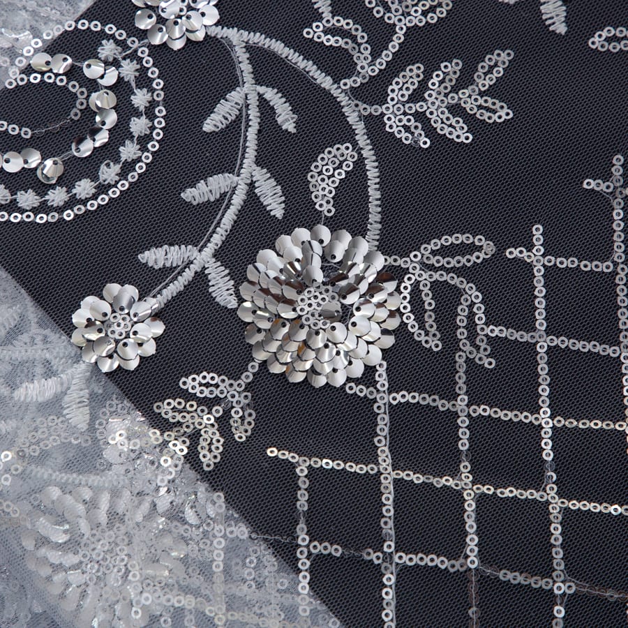 [codex-media-1] African Mesh Lace Fabric, French Net Lace Fabric with Sequins for Sewing Wedding/Party/Prom Dresses image 2