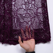 [codex-media-2] African Mesh Lace Fabric, French Net Lace Fabric with Sequins for Sewing Wedding/Party/Prom Dresses image 3