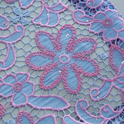[codex-media-6] Afarican Guipure Cord Lace Fabric with Rhinestones, Nigerian Water Soluble Lace Fabric for Sewing Party Dresses image 7