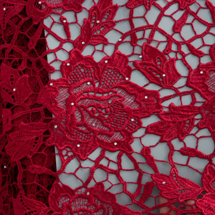 [codex-media-7] Orange Guipure Cord Lace Fabric 5 Yards | 4944 image 8