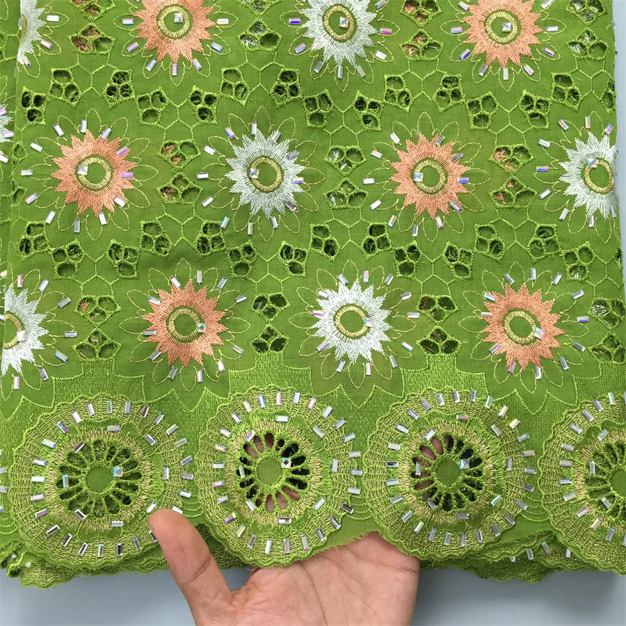 [codex-media-11] Green Swiss Voile Lace Fabric 5 Yards | 4949 image 12
