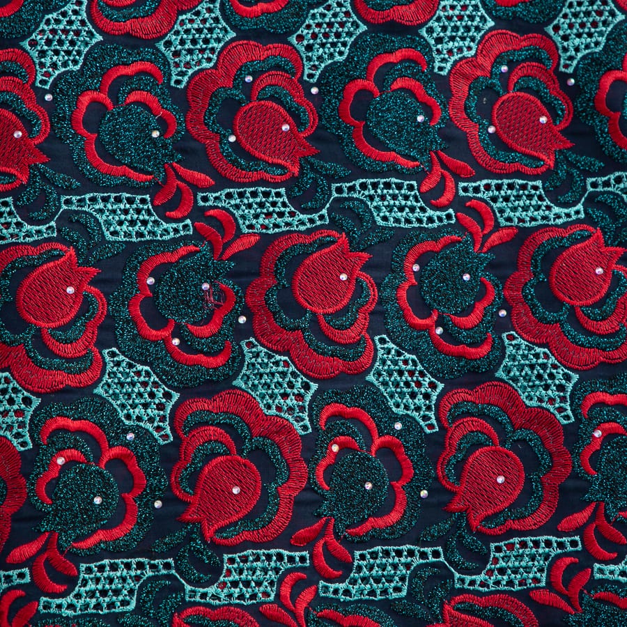 [codex-media-2] Swiss Voile Lace Fabric with Rhinestones | 5 Yards/pc African Cotton Lace Fabric image 3
