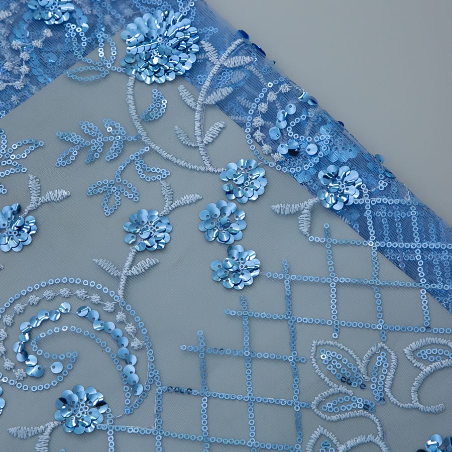 [codex-media-13] African Mesh Lace Fabric, French Net Lace Fabric with Sequins for Sewing Wedding/Party/Prom Dresses image 14