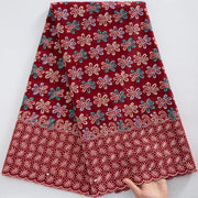 [codex-media-10] Swiss Voile Lace Fabric with Rhinestones | 5 Yards/pc African Cotton Lace Fabric image 11