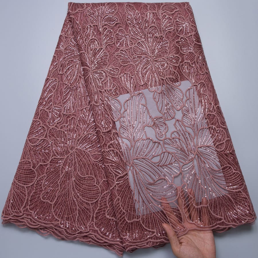 [codex-media-19] African Mesh Lace Fabric, French Net Lace Fabric with Sequins for Sewing Wedding/Party/Prom Dresses image 20