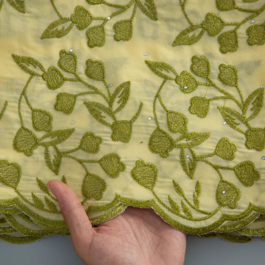[codex-media-3] White +Gold Swiss Voile Lace Fabric 5 Yards | 4939 image 4
