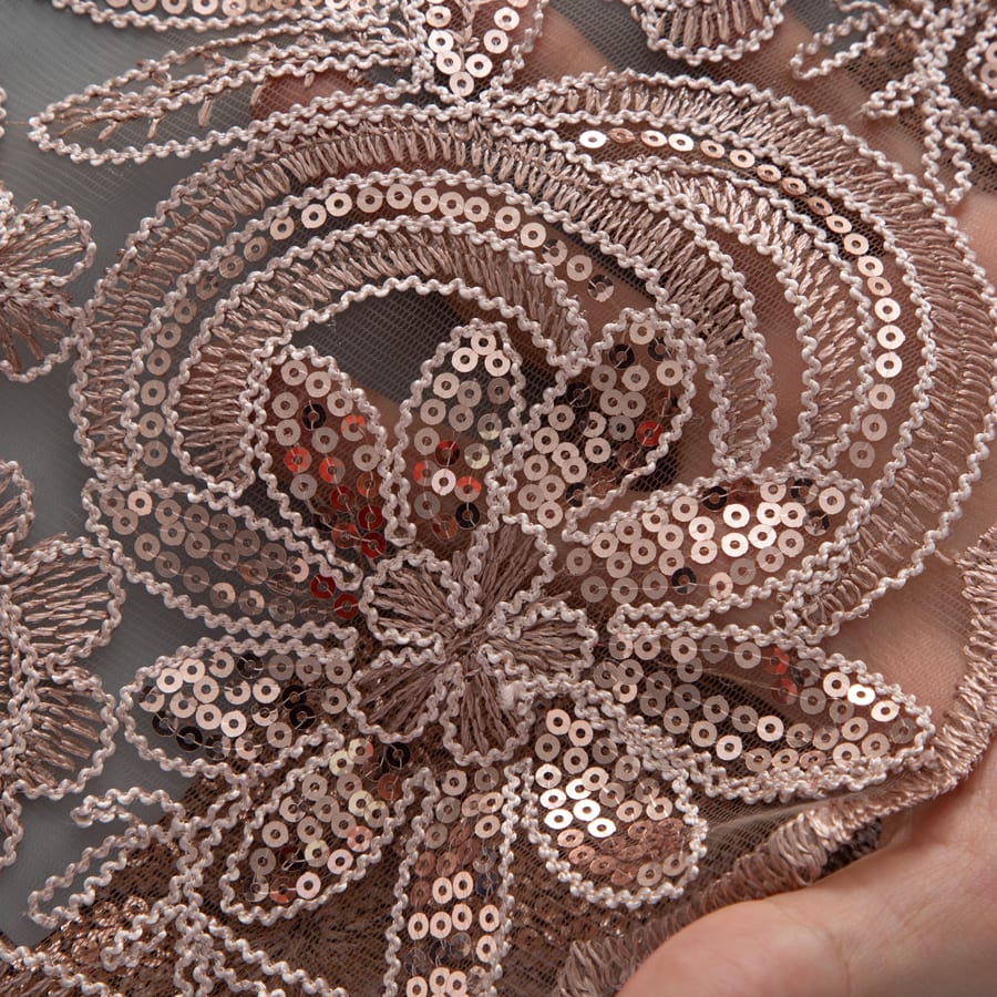 [codex-media-13] African Mesh Lace Fabric, French Net Lace Fabric with Sequins for Sewing Wedding/Party/Prom Dresses image 14