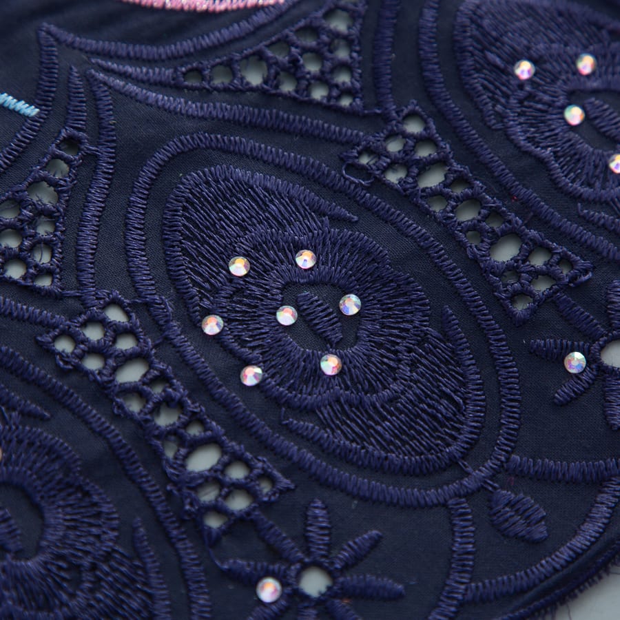 [codex-media-3] Swiss Voile Lace Fabric with Rhinestones, African Cotton Lace Fabric for Sewing Wedding Party/Prom Dresses image 4