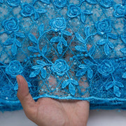 [codex-media-5] French Mesh Lace Fabric with Sequins | 5 Yards/pc African Net Lace Fabric image 6
