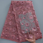 [codex-media-5] African Mesh Lace Fabric, French Net Lace Fabric with Sequins for Sewing Wedding/Party/Prom Dresses image 6