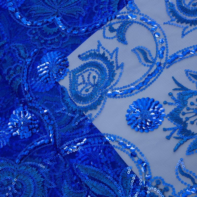[codex-media-11] African Mesh Lace Fabric, French Net Lace Fabric with Sequins for Sewing Wedding/Party/Prom Dresses image 12