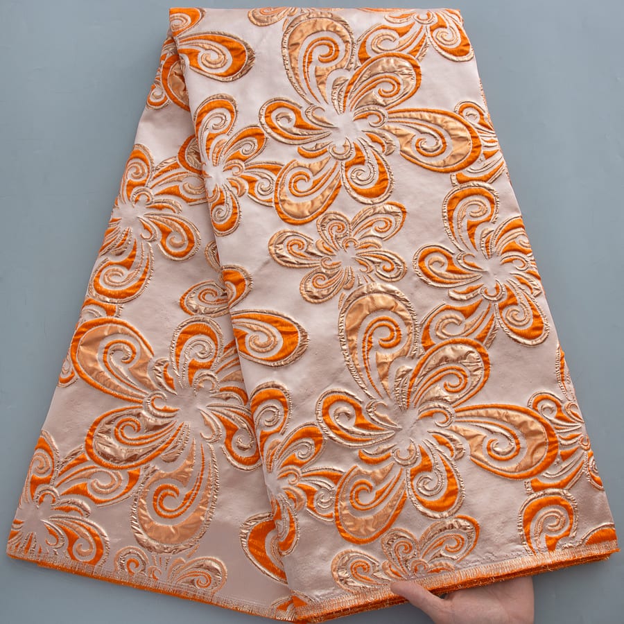 [codex-media-7] African Brocade Lace Fabric | 5 Yards/pc French Jacquard Lace Fabric image 8