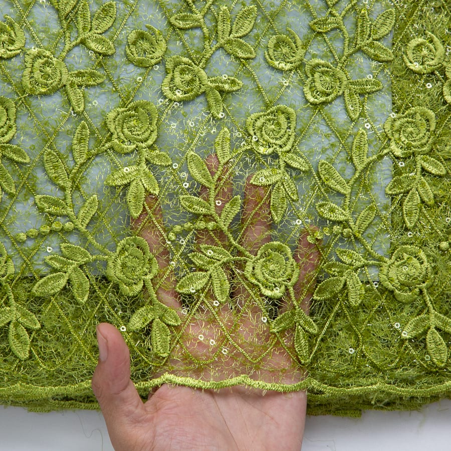 [codex-media-3] French Mesh Lace Fabric with Sequins | 5 Yards/pc African Net Lace Fabric image 4