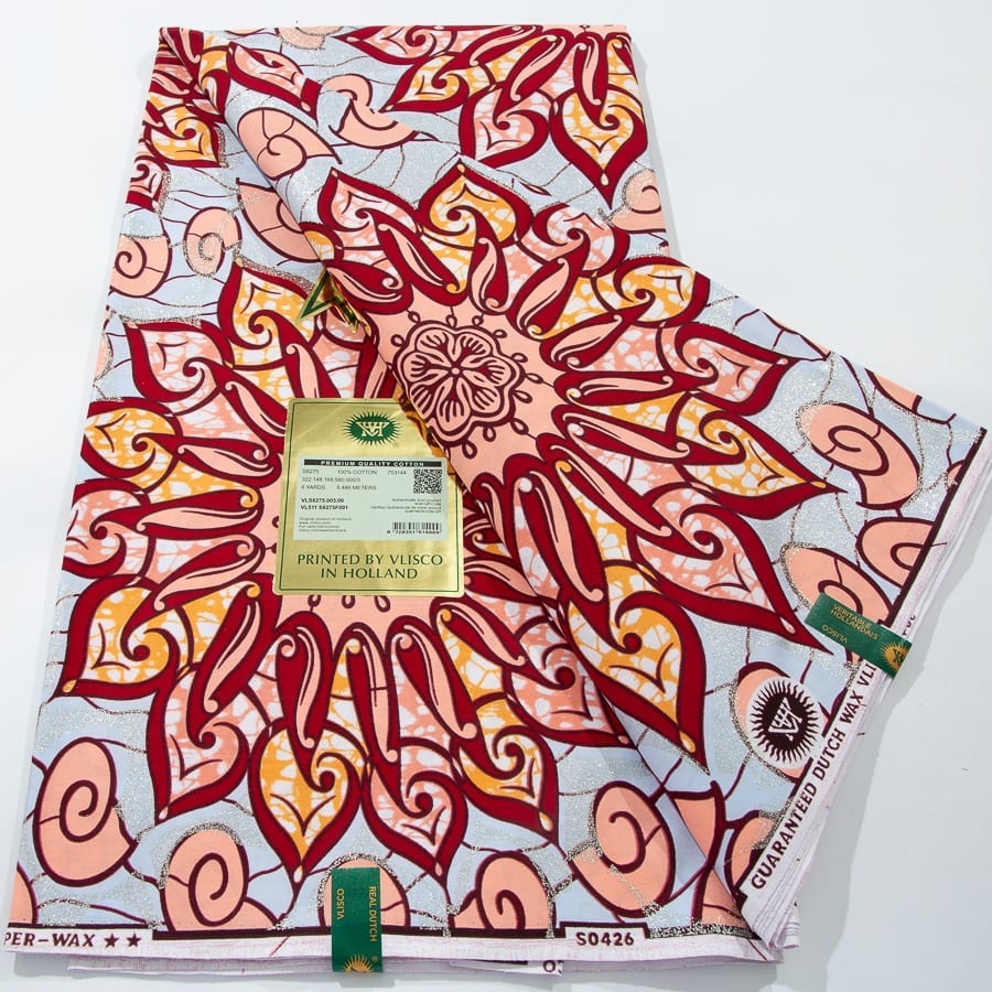 [codex-media-2] African Wax Print Fabric 6 Yards | Double-Sided Party Material image 3