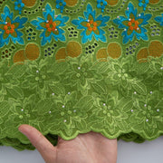 [codex-media-6] Swiss Voile Lace Fabric with Rhinestones, African Cotton Lace Fabric for Sewing Wedding Party/Prom Dresses image 7