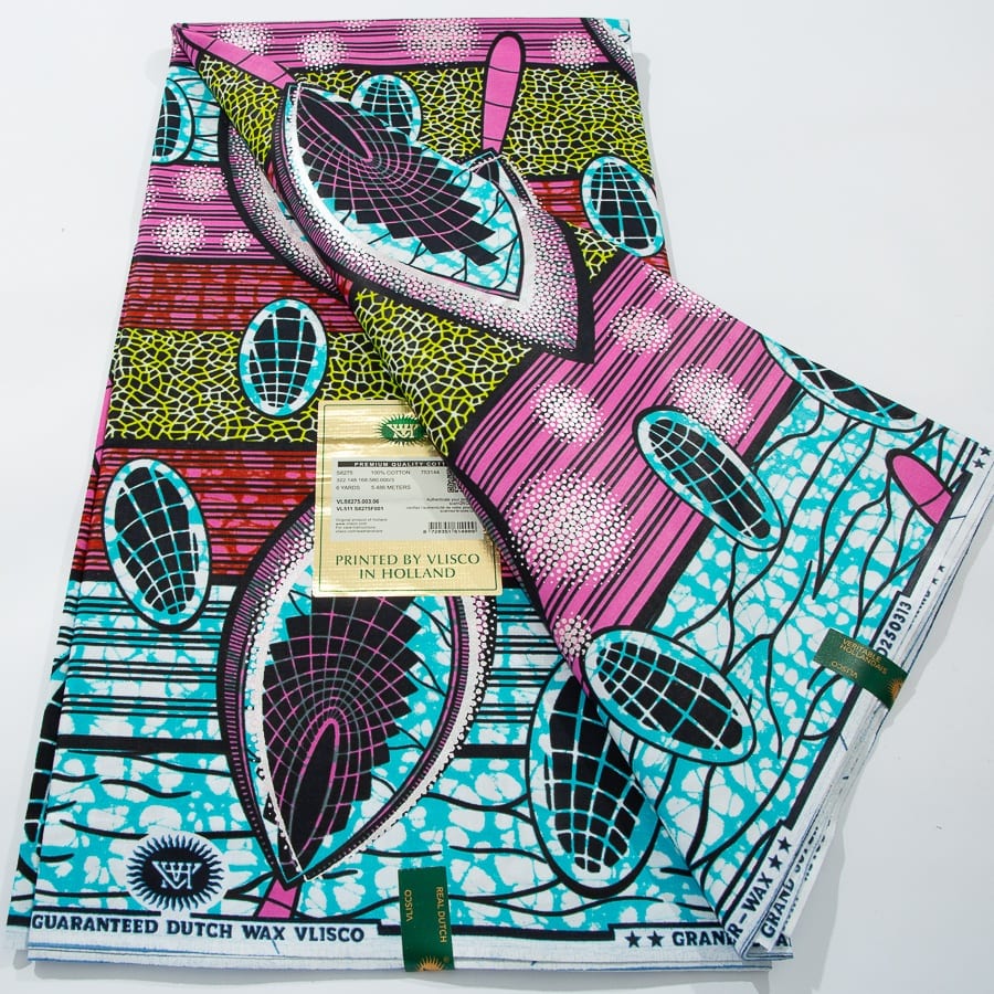 [codex-media-4] African Wax Print Fabric 6 Yards | Double-Sided Party Material image 5