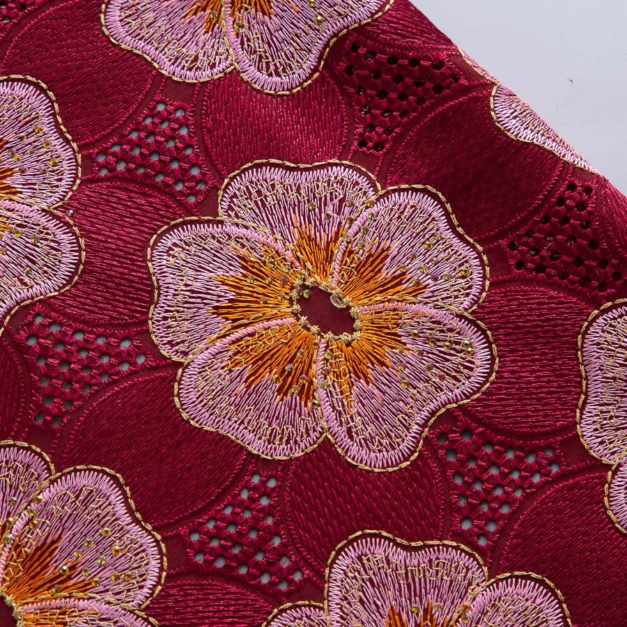[codex-media-8] African Cotton Lace Fabric with Rhinestones, Swiss Voile Lace Fabric for Sewing Wedding/Party/Prom Dresses image 9
