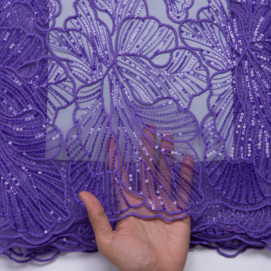 [codex-media-6] African Mesh Lace Fabric, French Net Lace Fabric with Sequins for Sewing Wedding/Party/Prom Dresses image 7