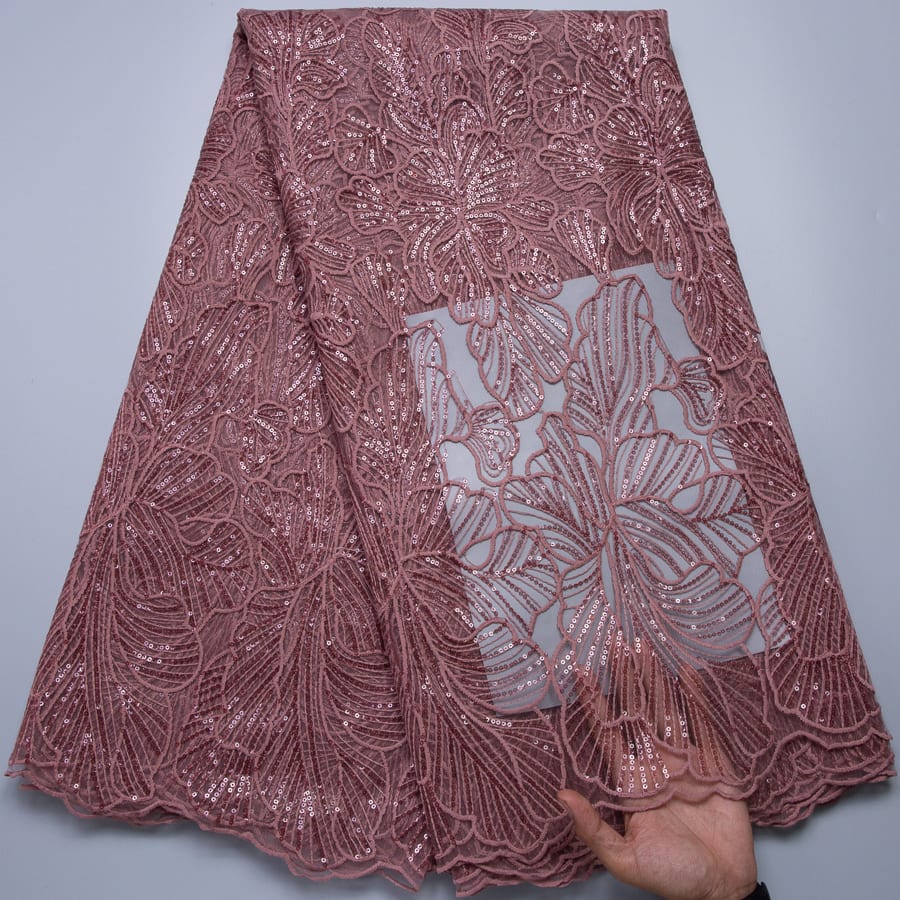 [codex-media-17] African Mesh Lace Fabric, French Net Lace Fabric with Sequins for Sewing Wedding/Party/Prom Dresses image 18