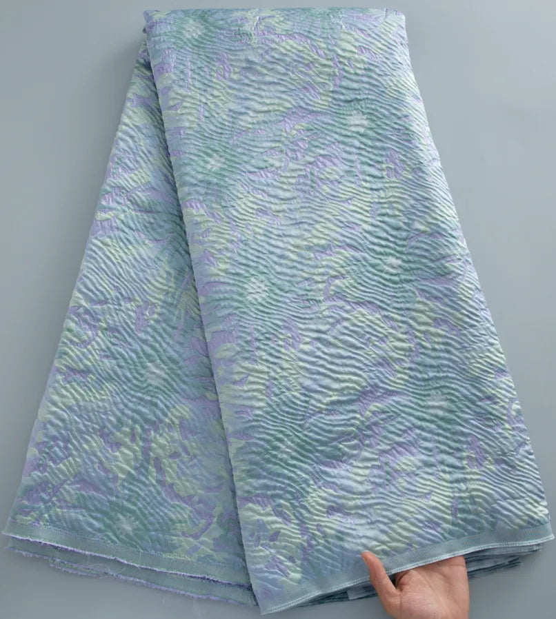 [codex-media-0] Sky blue French Brocade Lace Fabric 5 Yards | 4946 image 1
