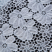 [codex-media-3] White Guipure Cord Lace Fabric with Rhinestones | 5 Yards/pc Nigerian Water Soluble Lace Fabric image 4