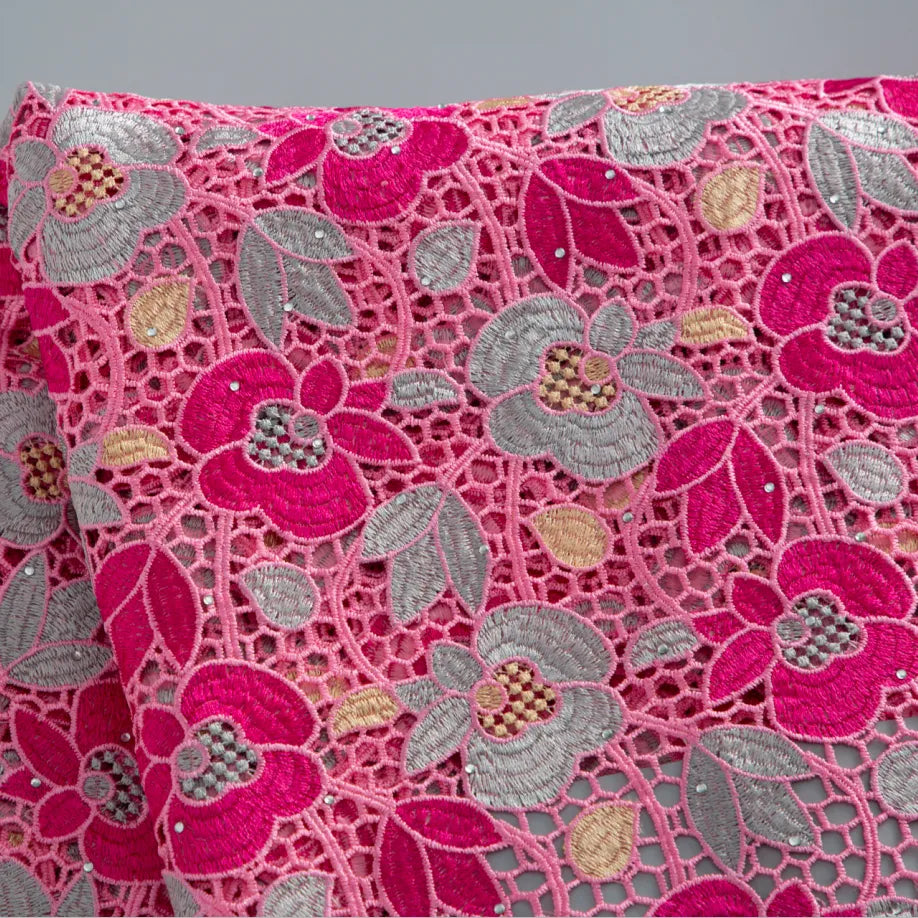 [codex-media-5] Purple Guipure Cord Lace Fabric 5 Yards | 4941 image 6