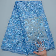 [codex-media-8] French Mesh Lace Fabric, African Net Lace Fabric with Sequins for Sewing Wedding/Party/Prom Dresses image 9