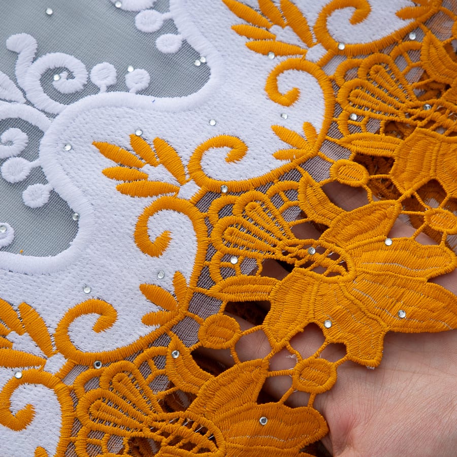 [codex-media-3] French Mesh Lace Fabric with Sequins | 5 Yards/pc African Net Lace Fabric image 4