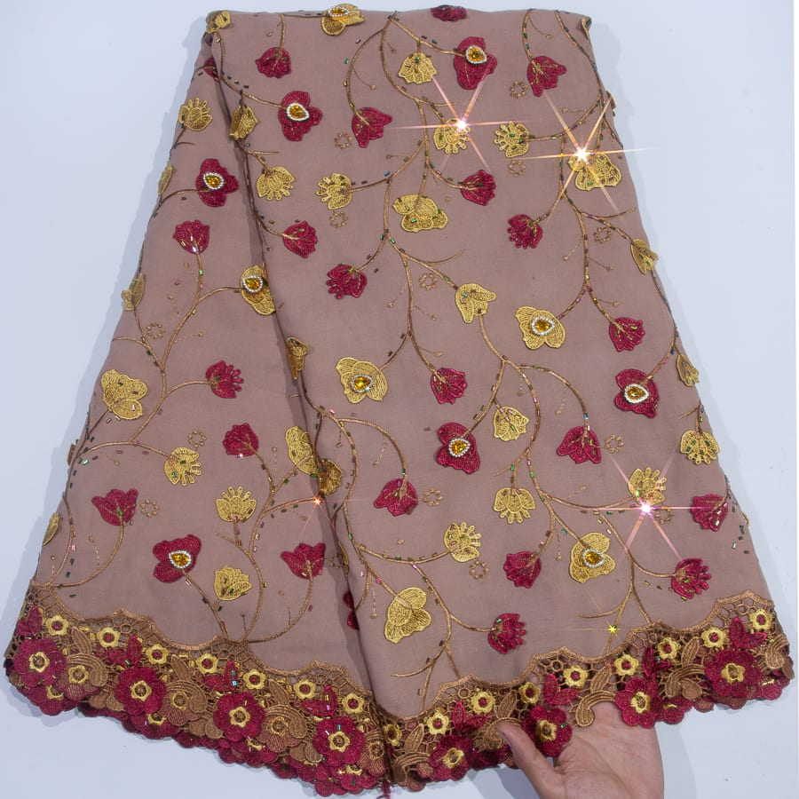 [codex-media-3] 5Yards/pc Swiss Voile Lace Fabric with Rhinestones, African Cotton Lace Fabric for Sewing Women Wedding Party Dresses image 4