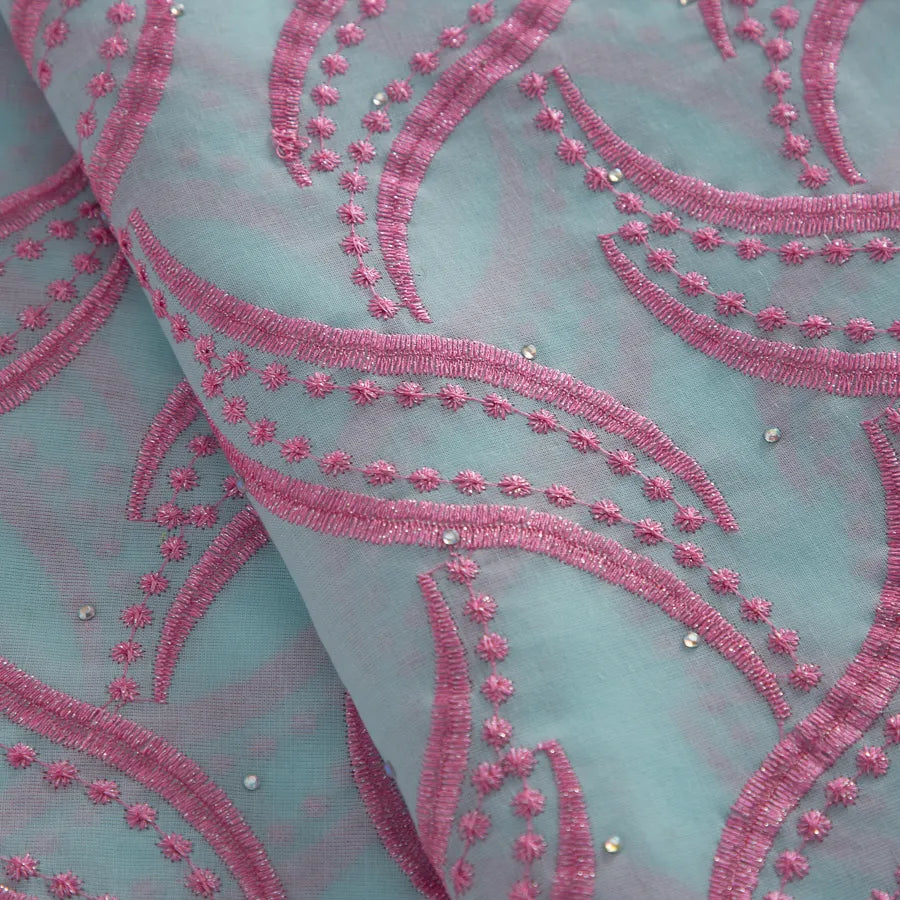 [codex-media-4] Swiss Voile Lace Fabric with Rhinestones | 5 Yards/pc African Cotton Lace Fabric image 5