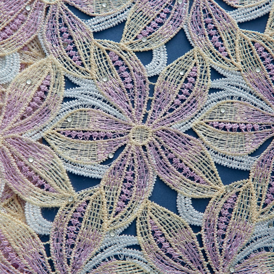 [codex-media-3] African Guipure Cord Lace Fabric with Rhinestones image 4